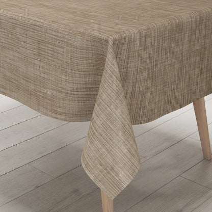 Wachstuchtischdecke Leinenoptik beige