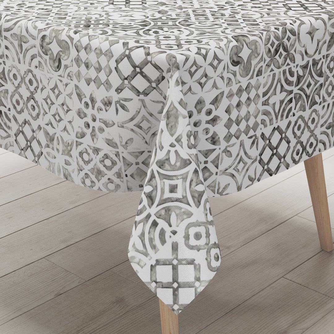 Wachstuch TIschdecke Mosaik grau