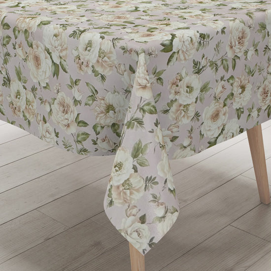 Wachstuch Tischdecke Rosen auf altrosa
