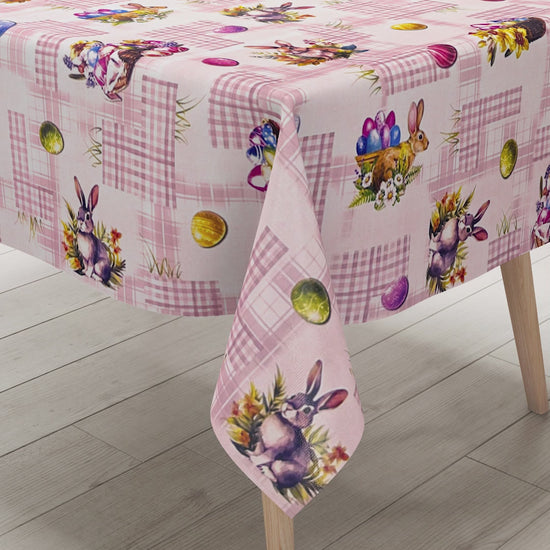 Wachstuch Tischdecke Ostern rosa