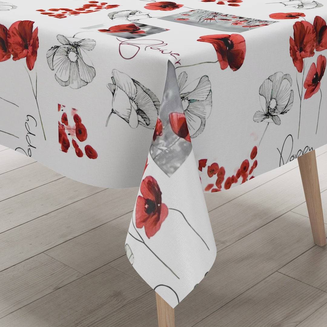 Wachstuchtischdecke Mohnblumen
