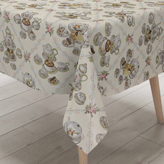 Wachstuch Tischdecke Kuchen und Kaffee