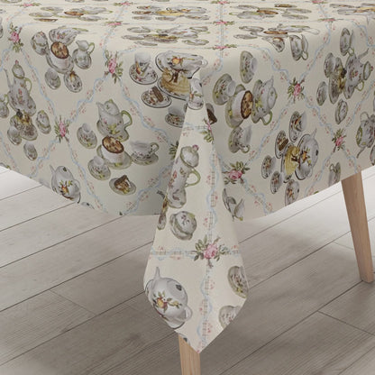 Wachstuch Tischdecke Kuchen und Kaffee