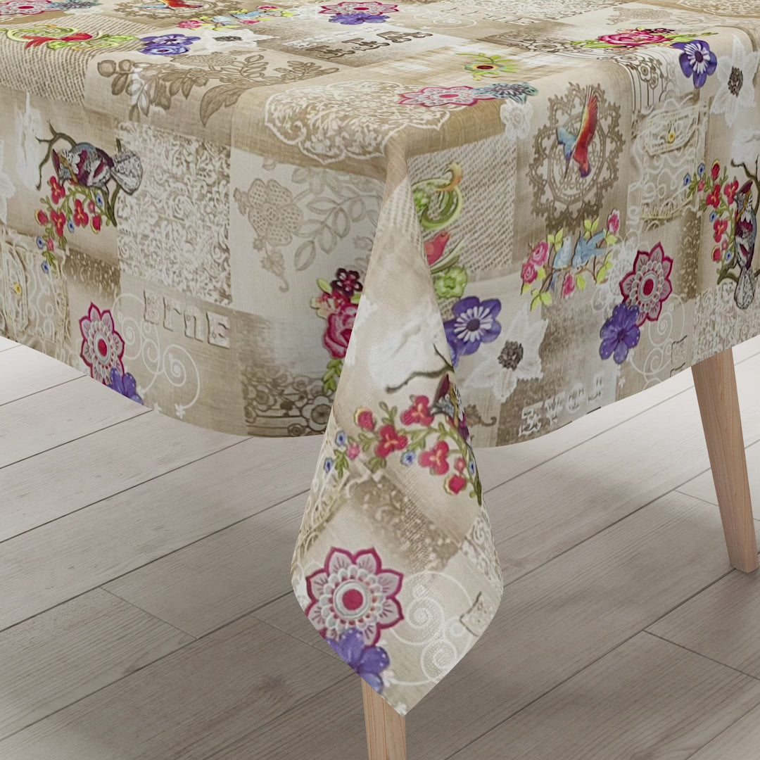 Wachstuch Tischdecke Boho Kolibri Hippie