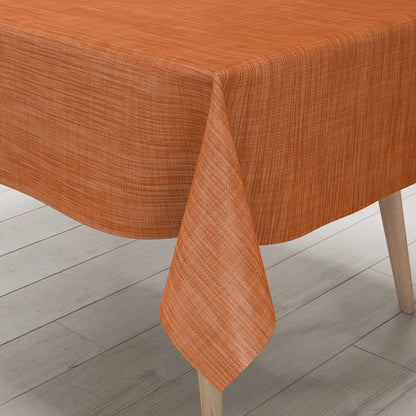Wachstuch Tischdecke orange Leinenoptik