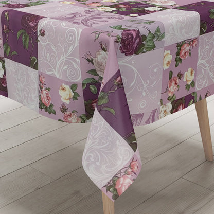Wachstuch Tischdecke Rosen lila