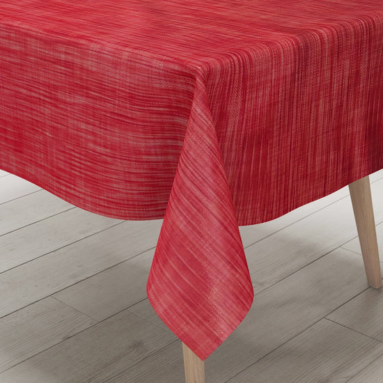 Wachstuch Tischdecke Leinenoptik rot