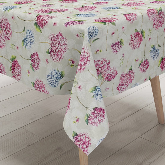 Wachstuch Tischdecke Hortensie beige