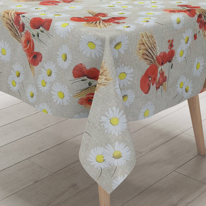 Wachstuch Tischdecke Mohn Getreide