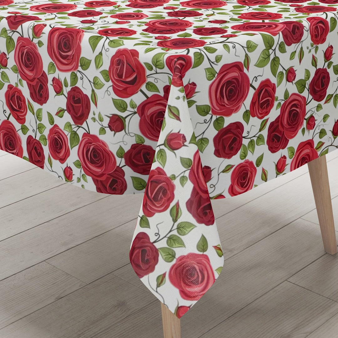 Wachstuch Tischdecke rote Rosen