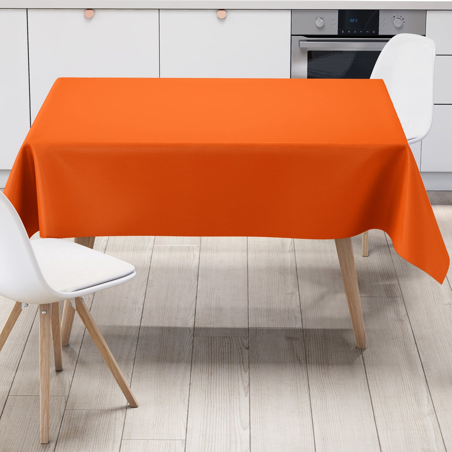 Wachstuch Tischdecke orange einfarbig unifarben uni021 eckig rund oval