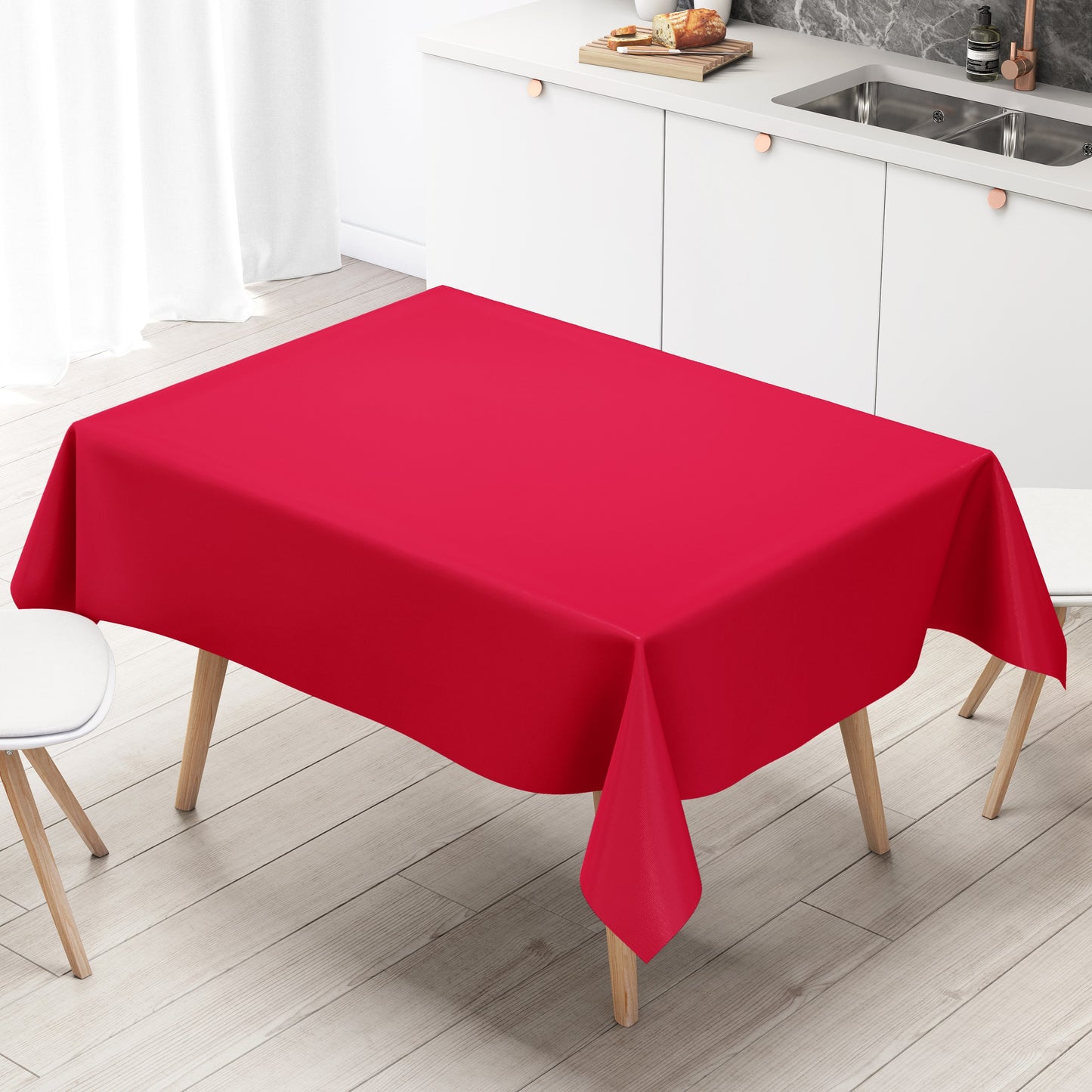 Wachstuch Tischdecke rot einfarbig unifarben uni186 eckig rund oval