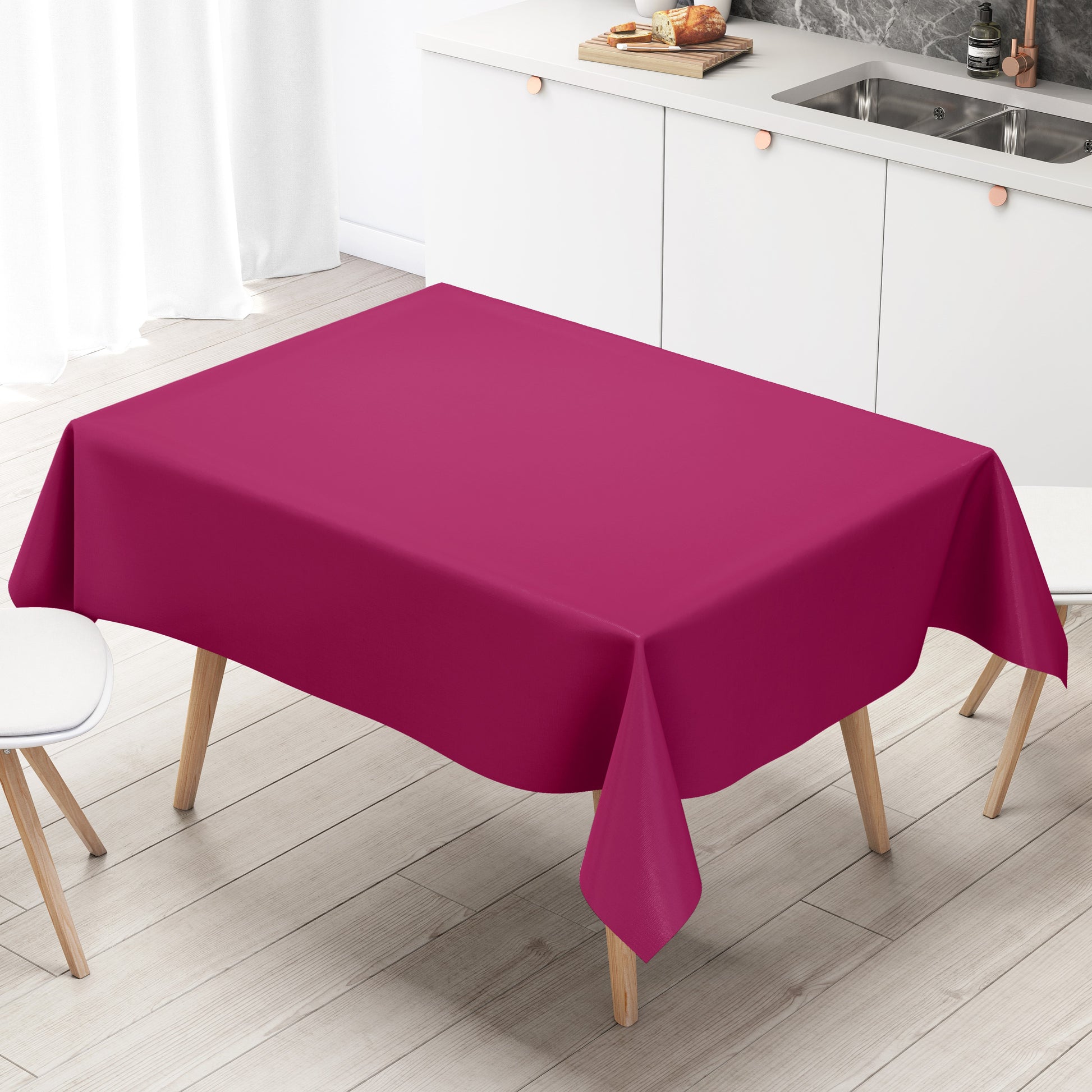 Wachstuch Tischdecke uni pink