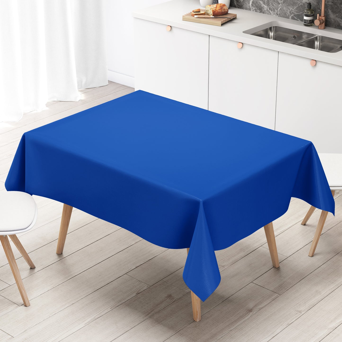 Wachstuch Tischdecke blau royalblau einfarbig unifarben uni295 eckig rund oval