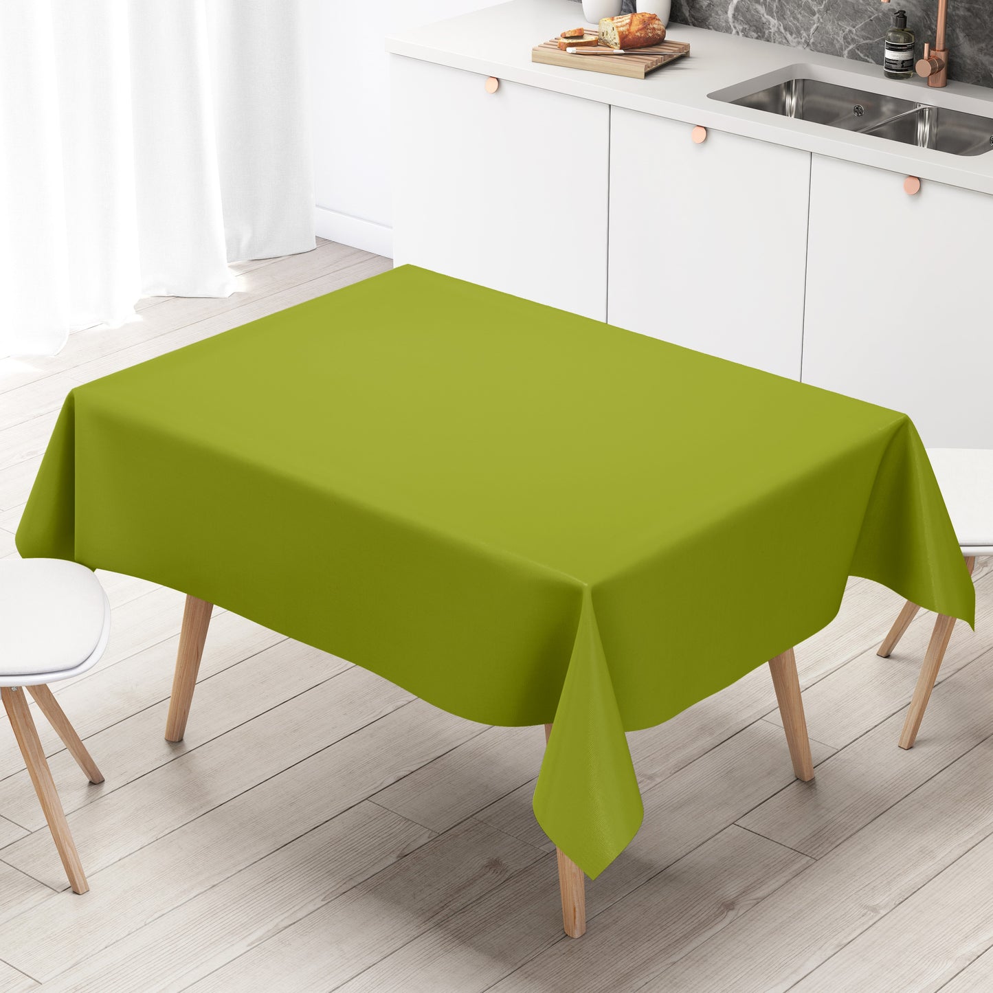Wachstuch Tischdecke uni einfarbig olivfarben