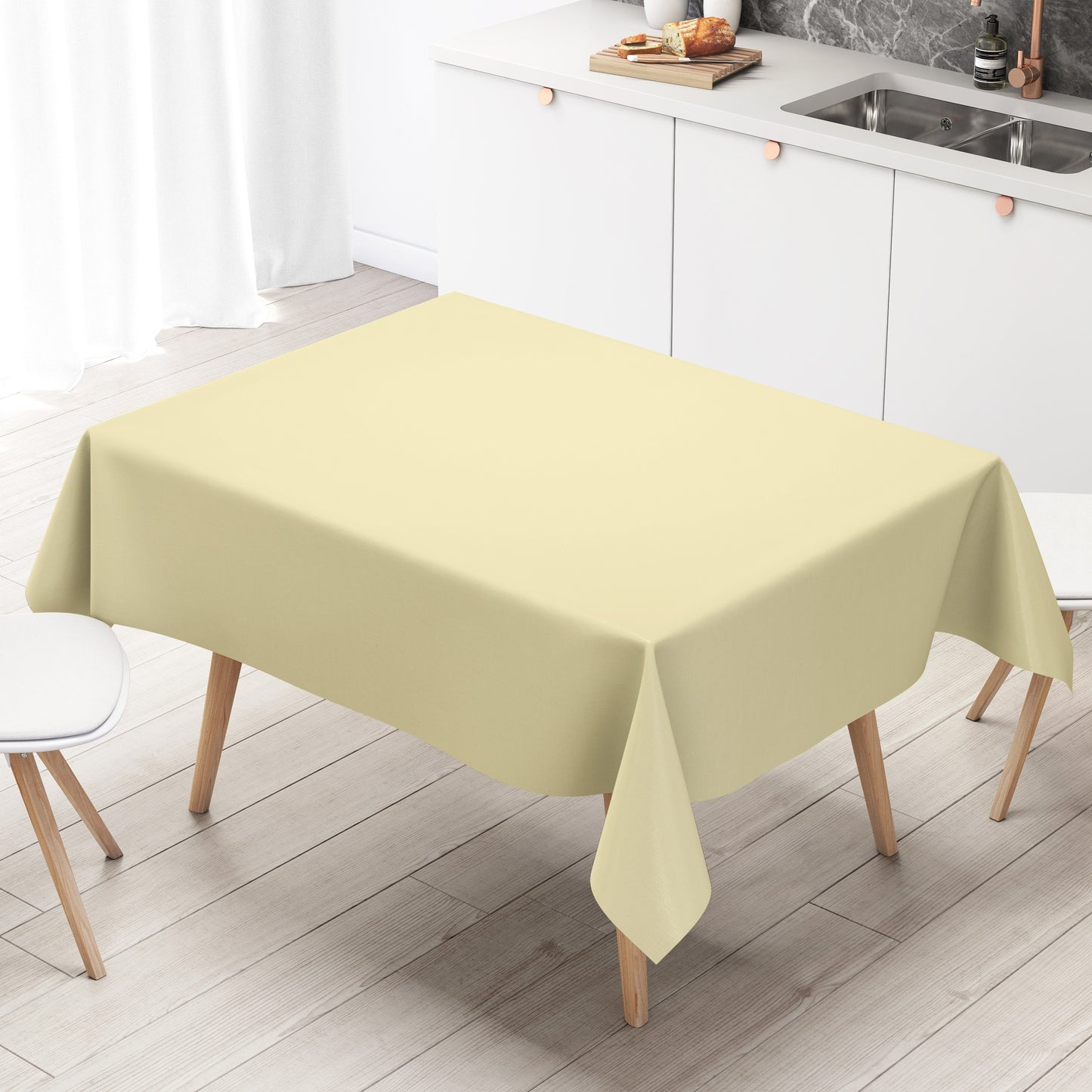 Wachstuch Tischdecke beige einfarbig unifarben uni7 eckig rund oval
