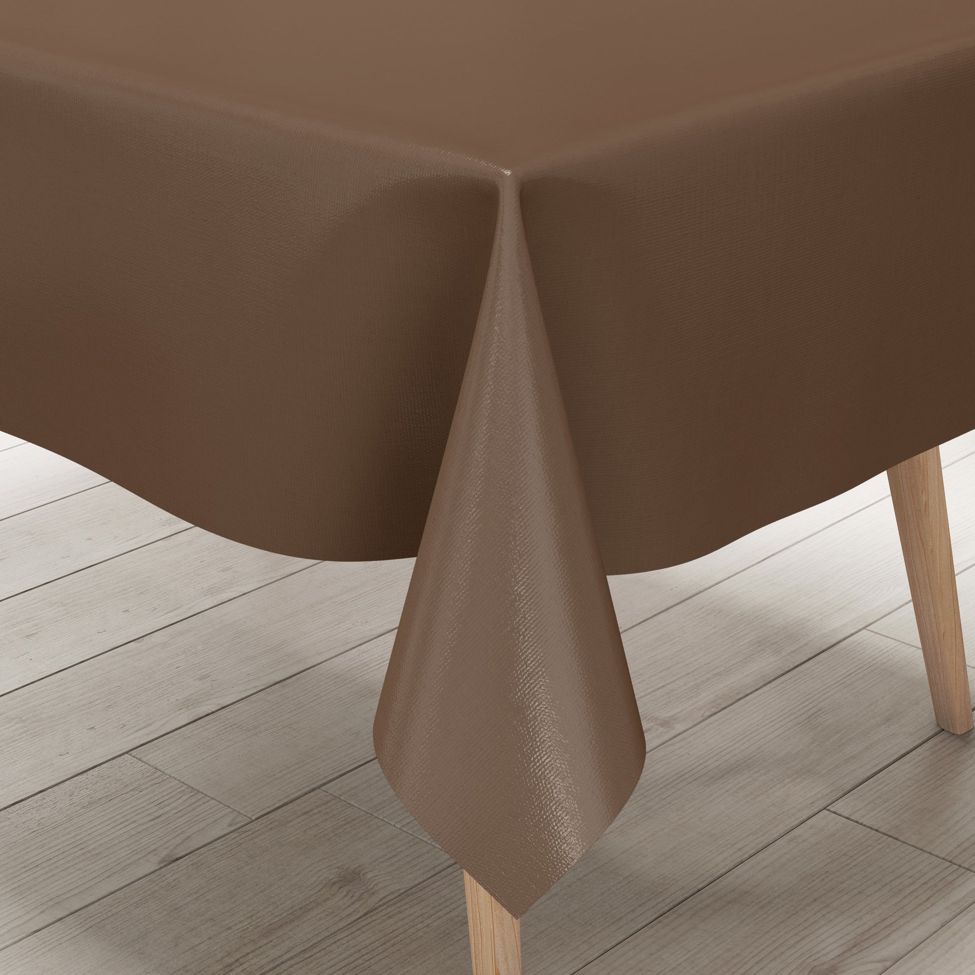 Wachstuch Tischdecke uni braun