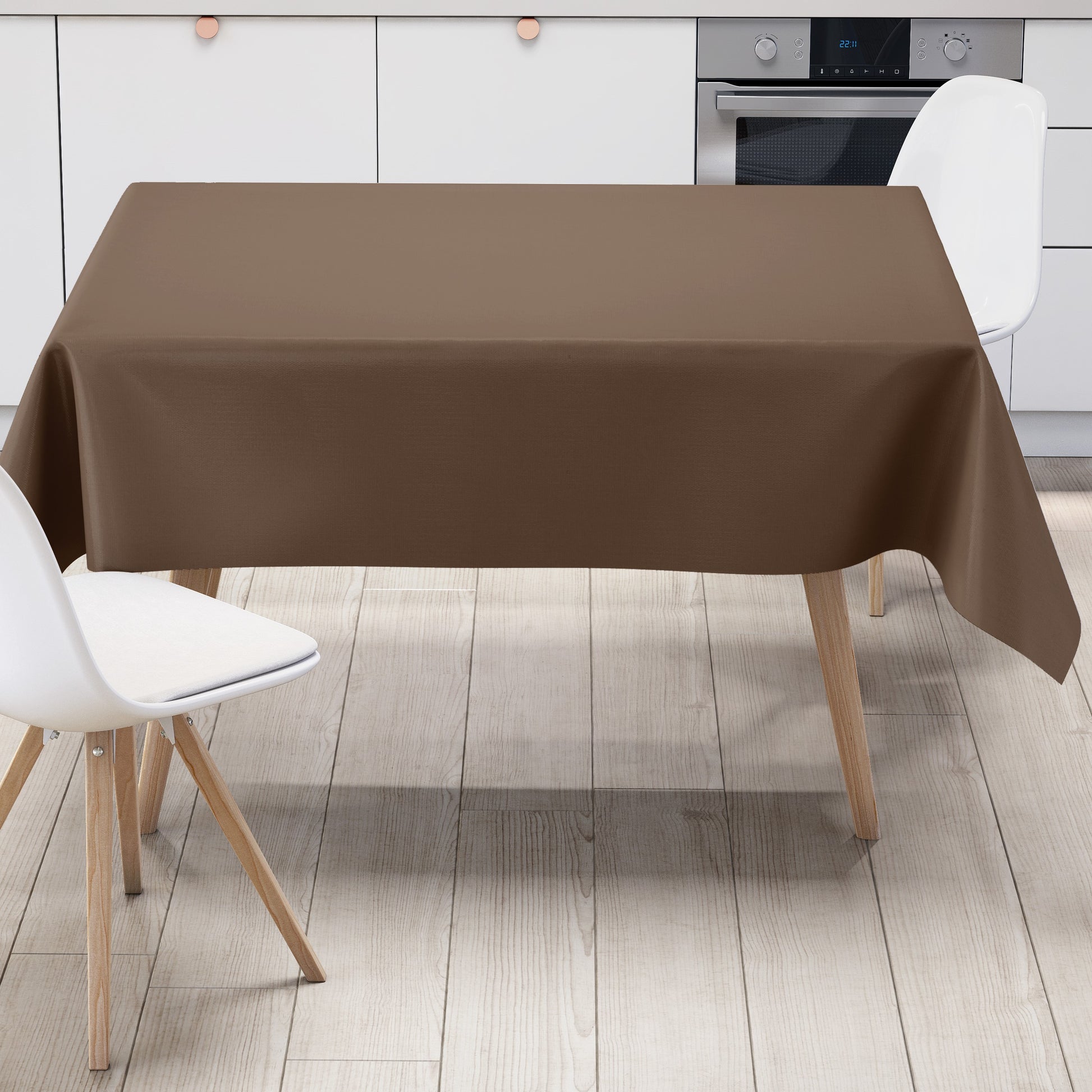 Wachstuch Tischdecke uni braun