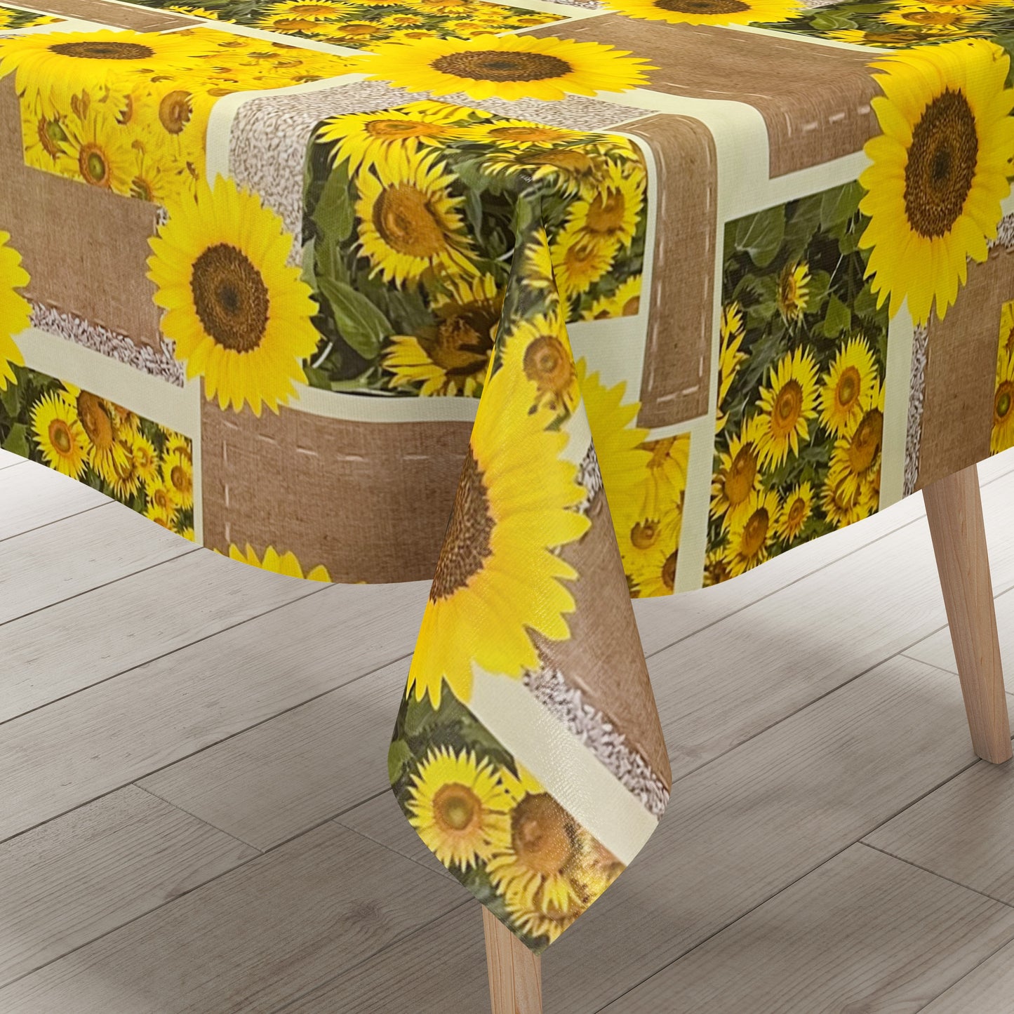 abwaschbare Wachstuchtischdecke Sonnenblumen, Blüten wachstuchshop24pro.com eckig rund oval kaufen bestellen