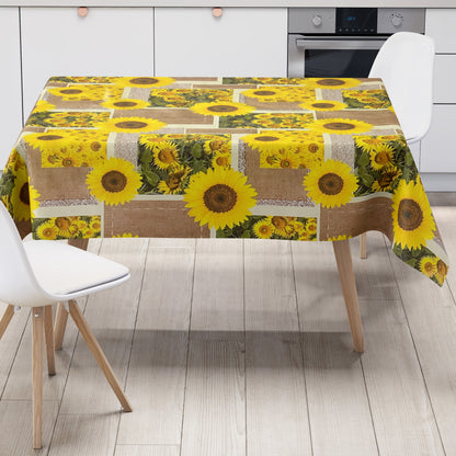 abwaschbare Wachstuchtischdecke Sonnenblumen, Blüten wachstuchshop24pro.com eckig rund oval kaufen bestellen
