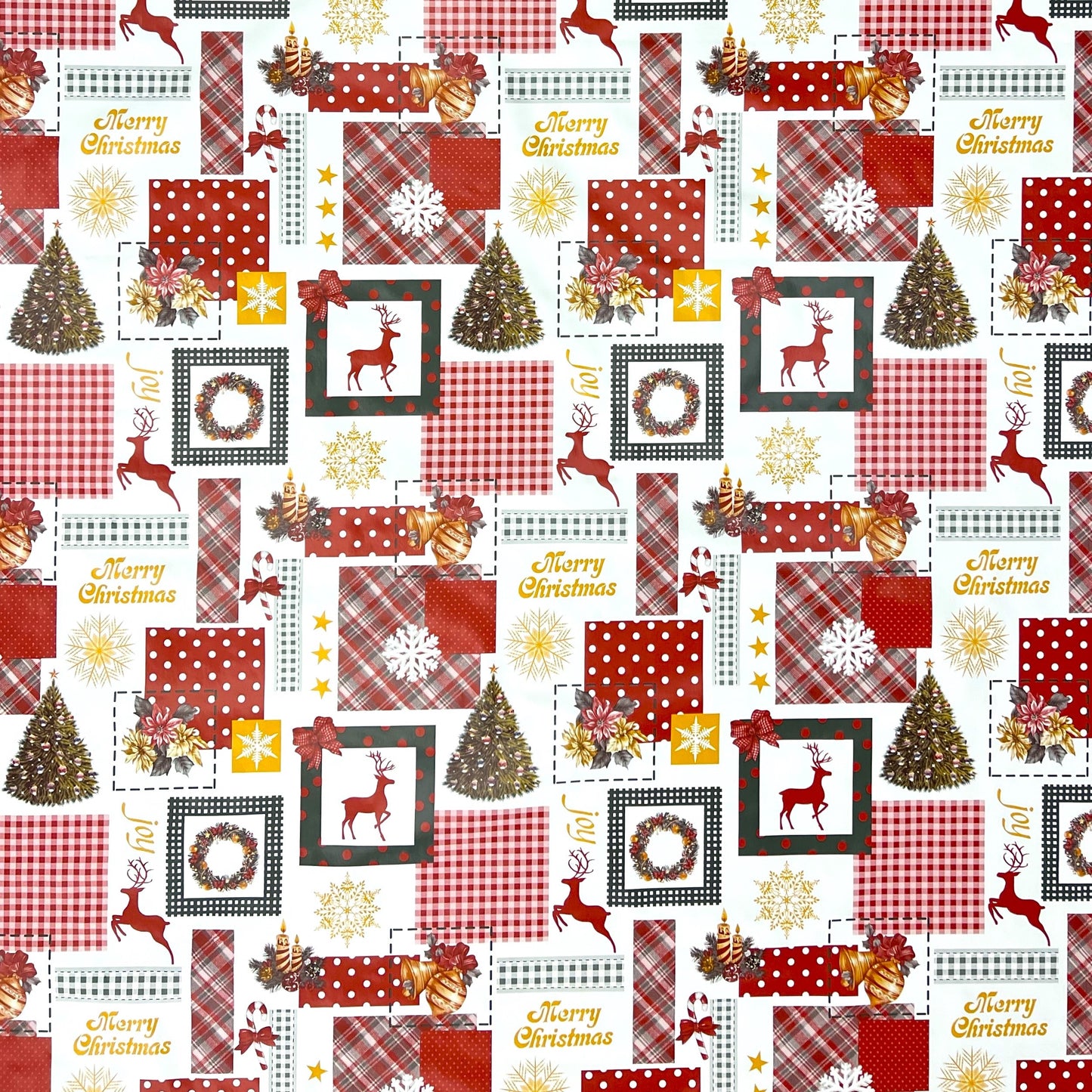 KEVKUS nappe cirée Noël 01047-00 renne rouge-vert carrée ronde ovale