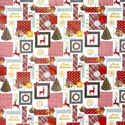 KEVKUS nappe cirée Noël 01047-00 renne rouge-vert carrée ronde ovale