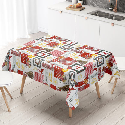 KEVKUS nappe cirée Noël 01047-00 renne rouge-vert carrée ronde ovale