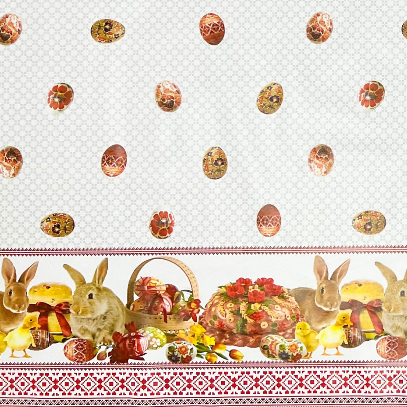Wachstuchtischdecke Bordürenmuster Ostern