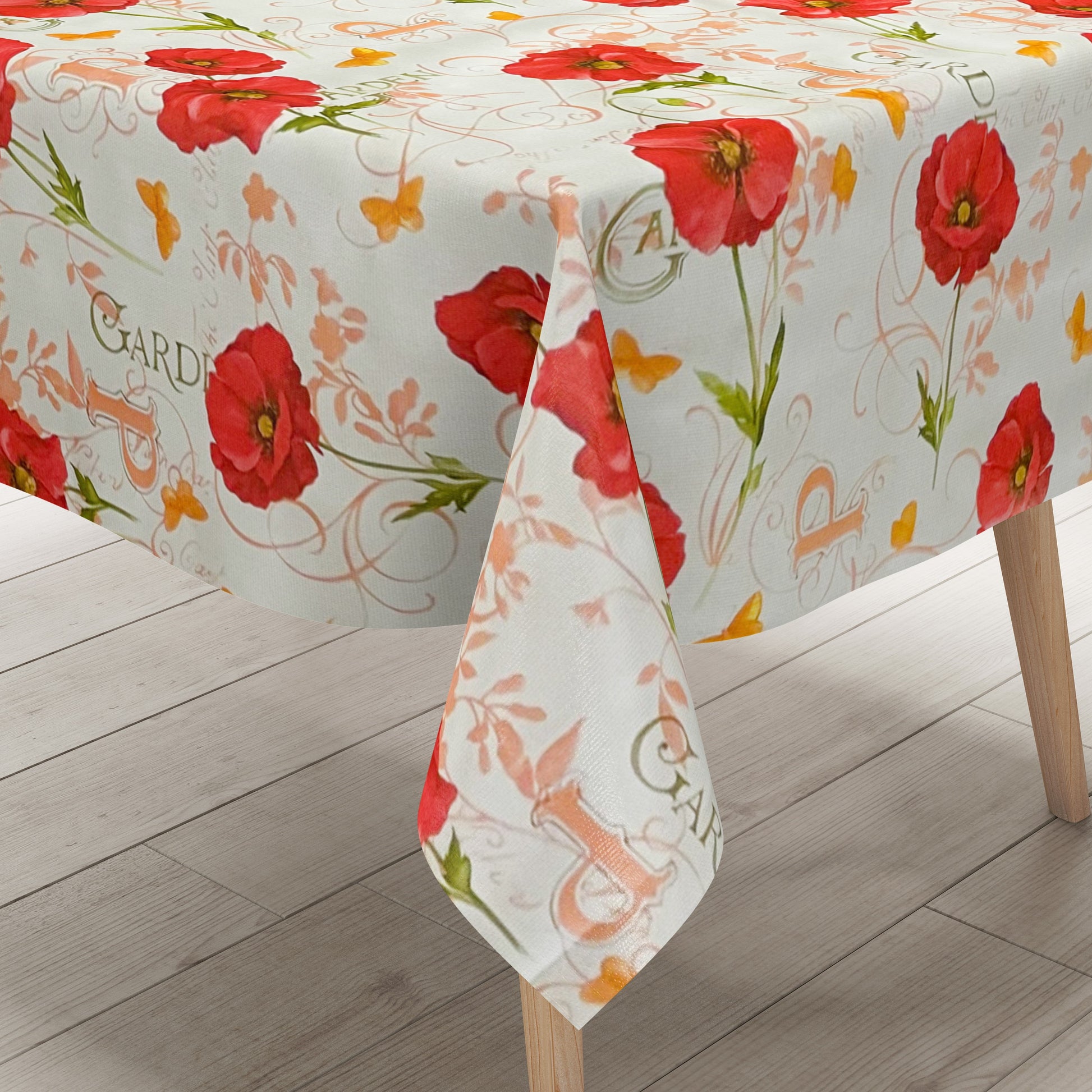 Wachstuch Tischdecke Mohn eckig rund oval Blüten Blumen
