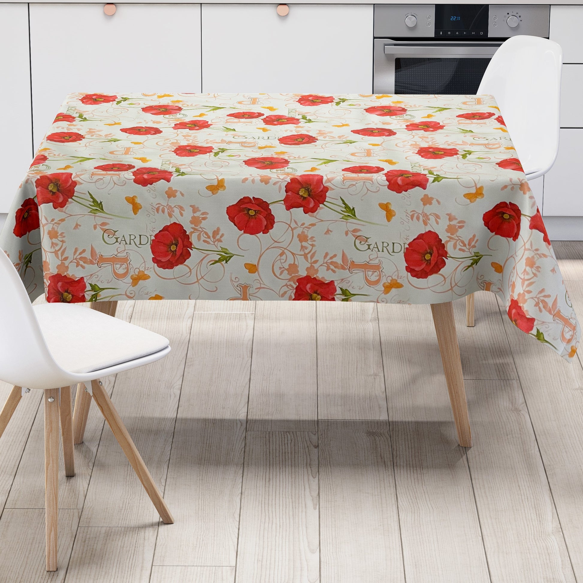 Wachstuch Tischdecke Mohn eckig rund oval Blüten Blumen