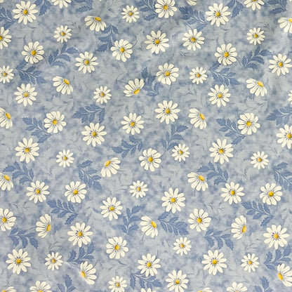 Wachstuchtischdecke hellblau Blumen Frühjahr Magerite 