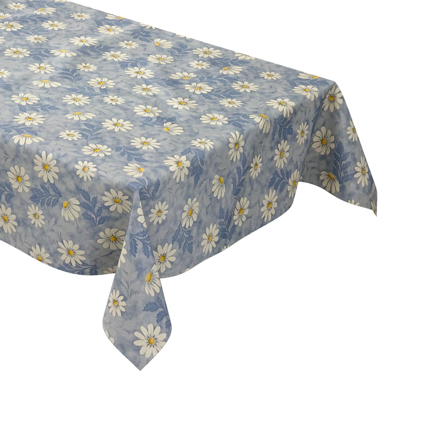 Wachstuchtischdecke hellblau Blumen Frühjahr Magerite 