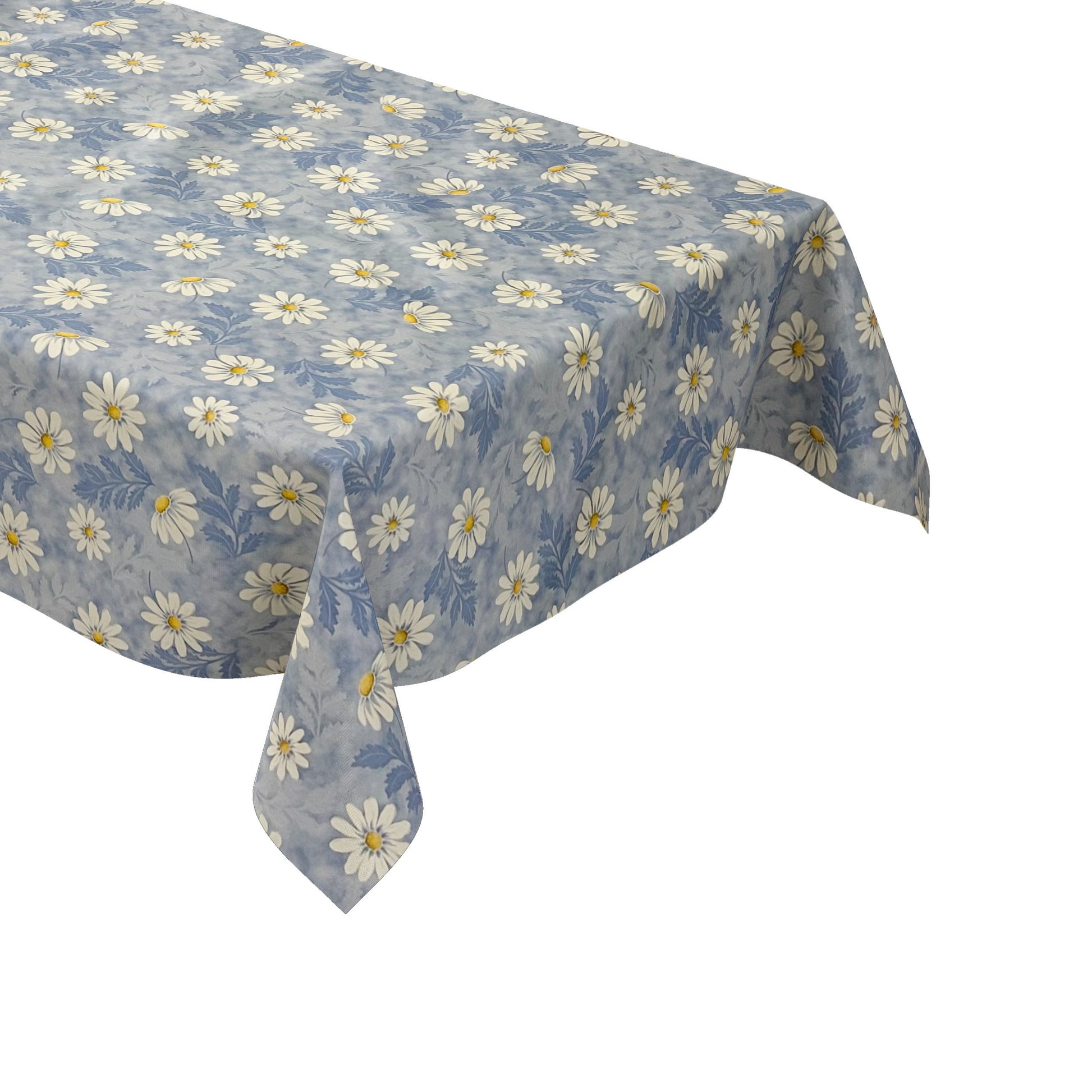 Wachstuchtischdecke hellblau Blumen Frühjahr Magerite 