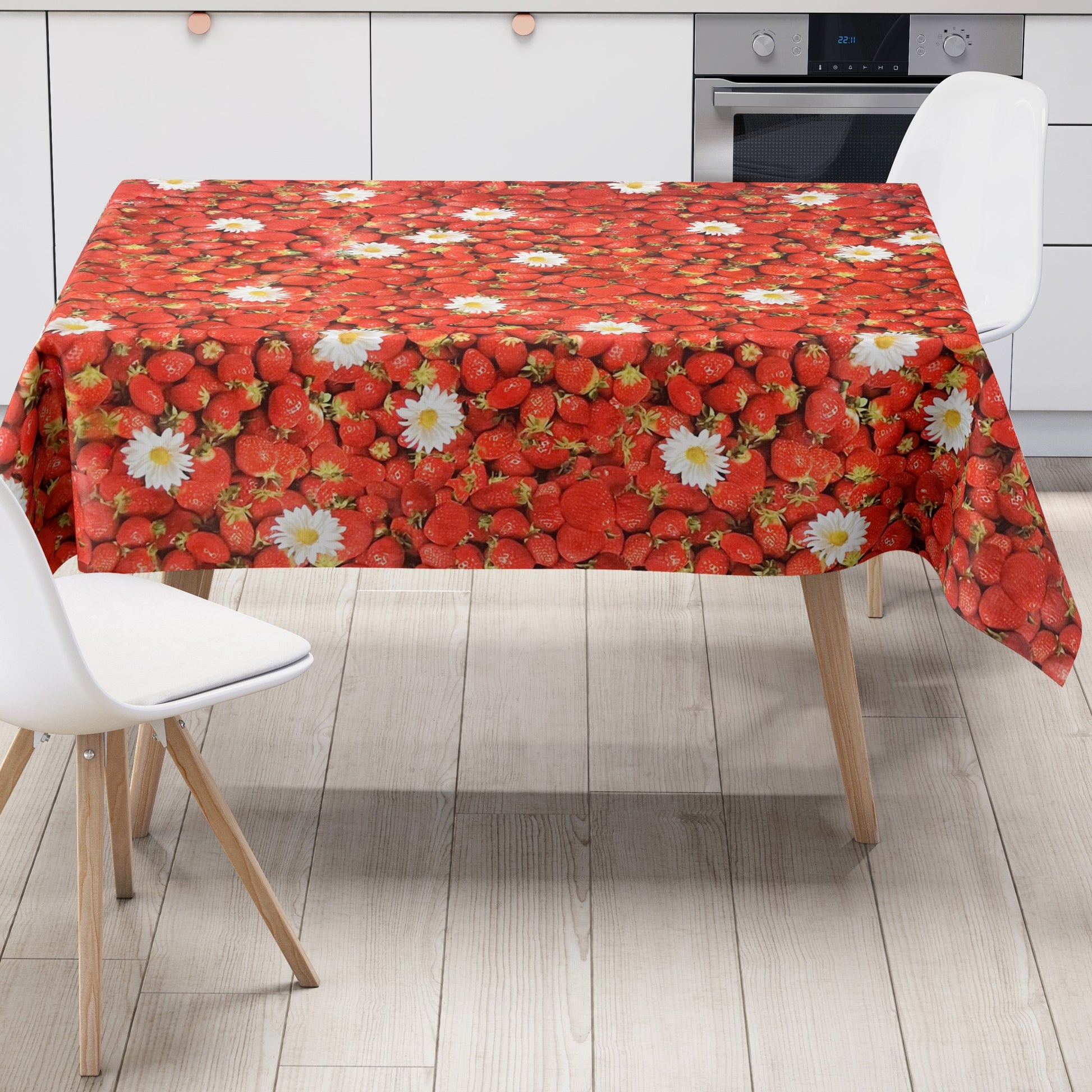 Wachstuch Tischdecke Erdbeeren Küche 