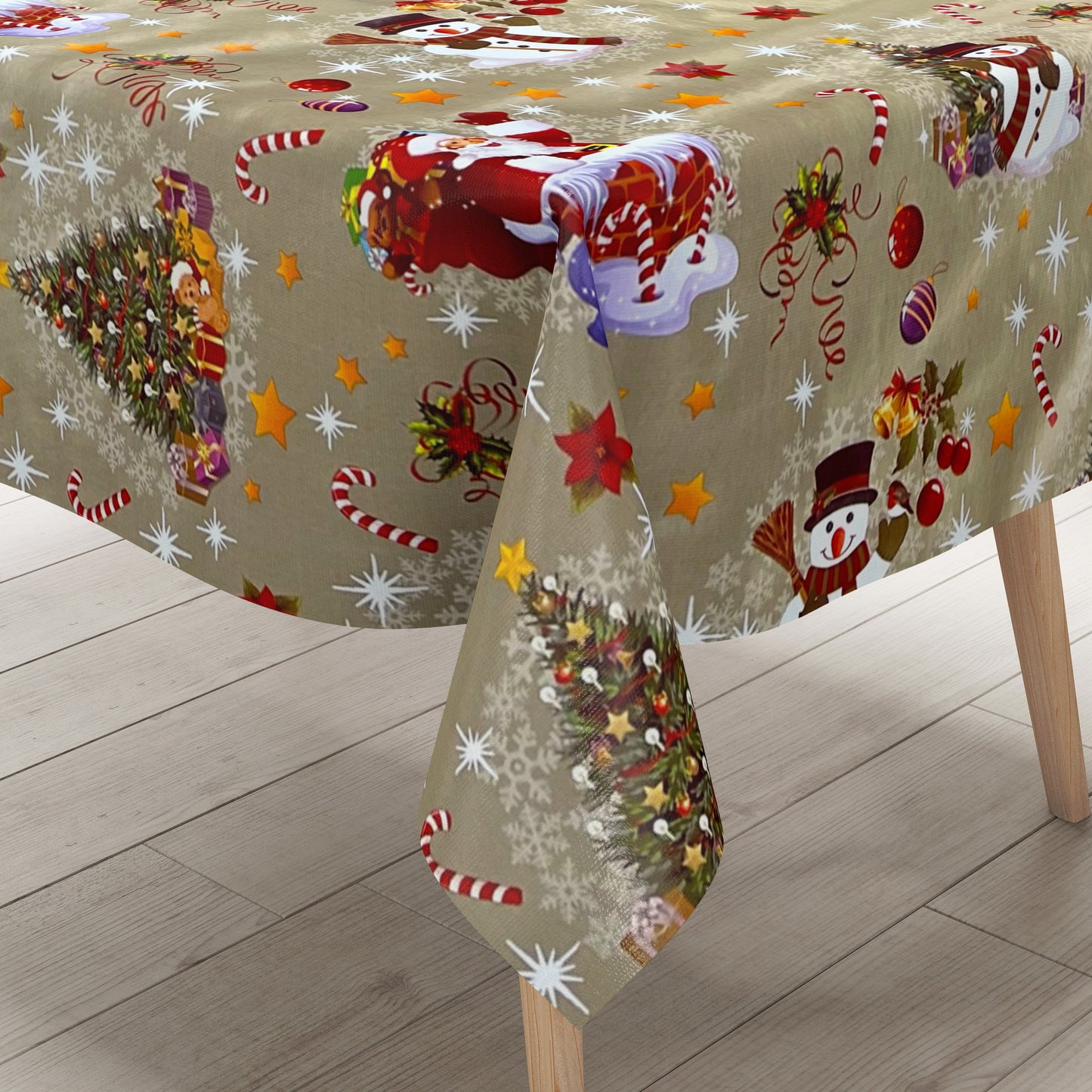 Rouleau de toile cirée Noël 01188-01 Joyeux Noël bonhomme de neige doré rouleau marchandises