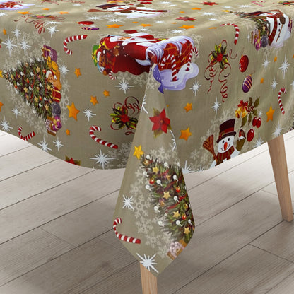 Rouleau de toile cirée Noël 01188-01 Joyeux Noël bonhomme de neige doré rouleau marchandises