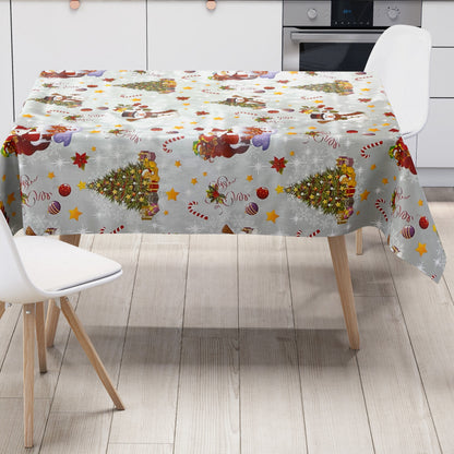 KEVKUS oilcloth tablecloth Christmas 01188-02 snowman Santa Claus silver square round oval