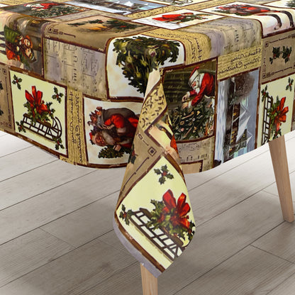 Nappe en toile cirée KEVKUS Noël 01214-00 Père Noël notes carrée ronde ovale
