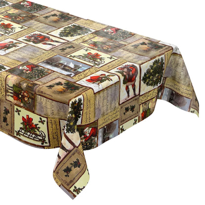 Nappe en toile cirée KEVKUS Noël 01214-00 Père Noël notes carrée ronde ovale