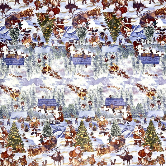 Wachstuch Rolle Weihnachten 01228-00 Winter Wonderland Bordürenmuster Rollenware
