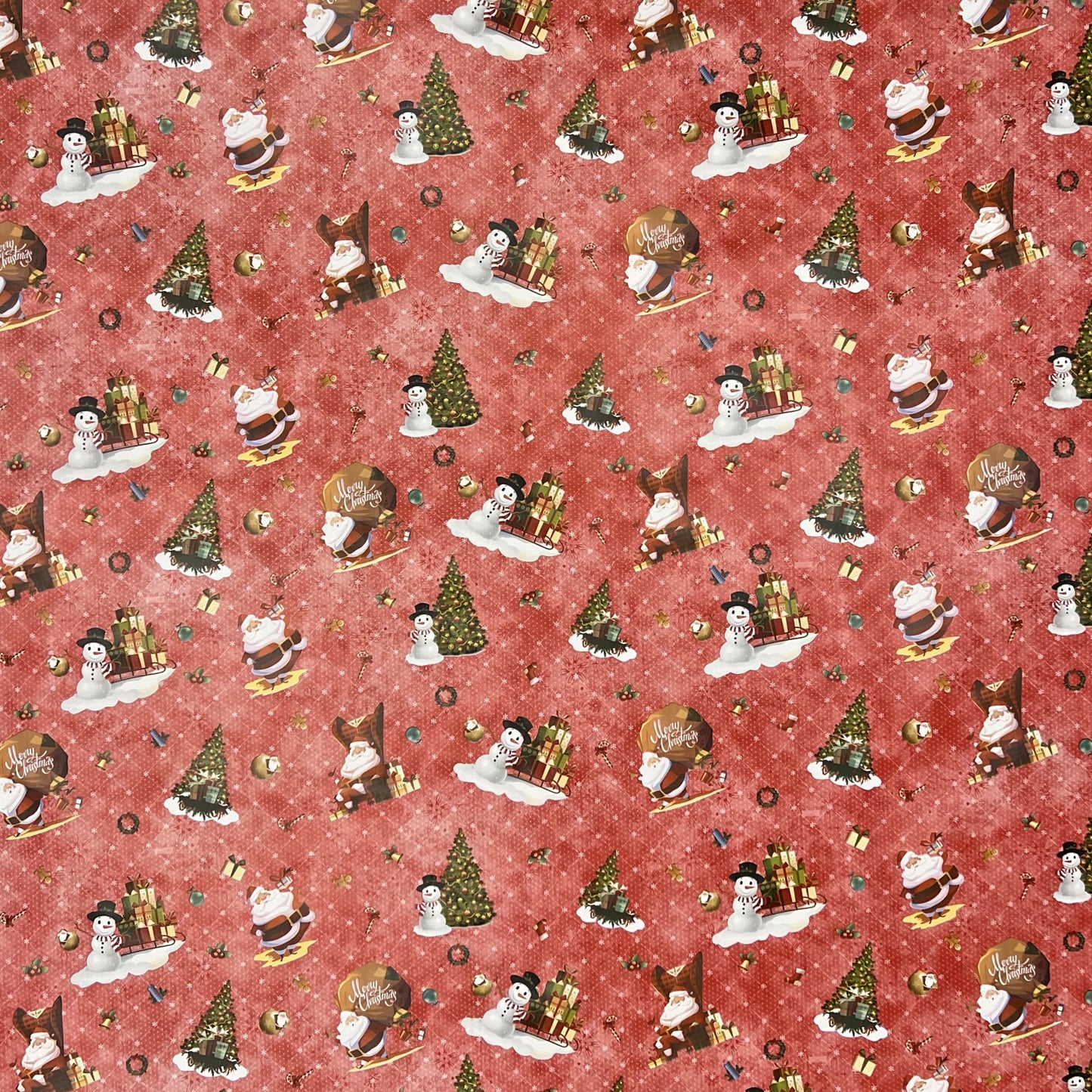 KEVKUS nappe cirée Noël 01334-02 Bonhomme de neige Père Noël rouge carrée ronde ovale