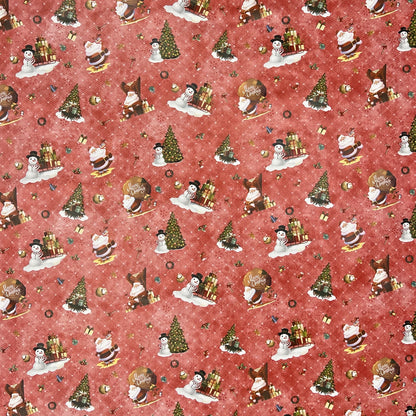 KEVKUS nappe cirée Noël 01334-02 Bonhomme de neige Père Noël rouge carrée ronde ovale