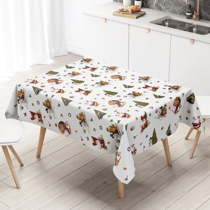 KEVKUS nappe cirée Noël 01334-03 Bonhomme de Neige Père Noël blanc carré rond ovale