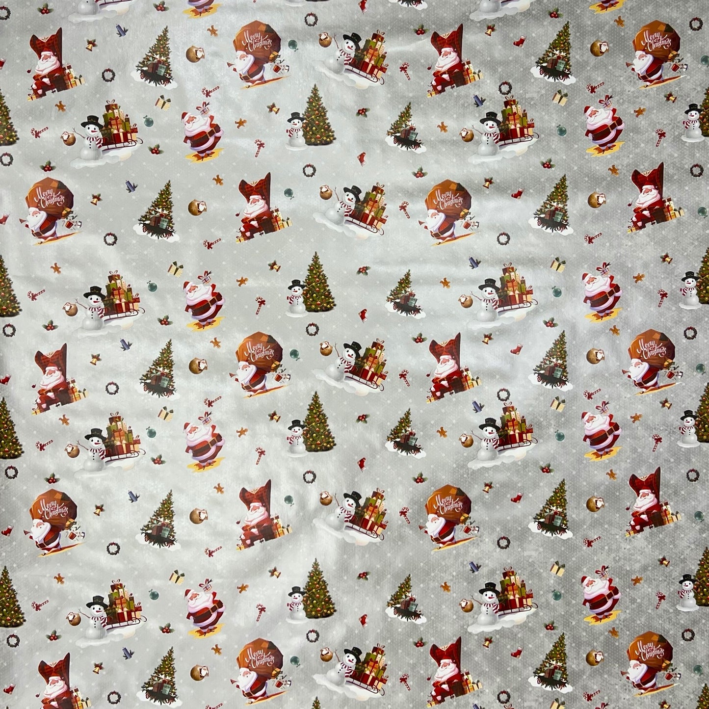 KEVKUS nappe cirée Noël 01334-04 bonhomme de neige Père Noël argent carrée ronde ovale