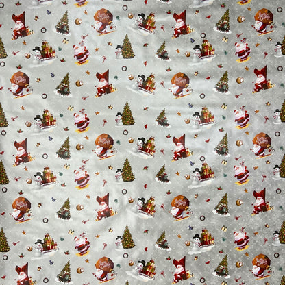 KEVKUS nappe cirée Noël 01334-04 bonhomme de neige Père Noël argent carrée ronde ovale