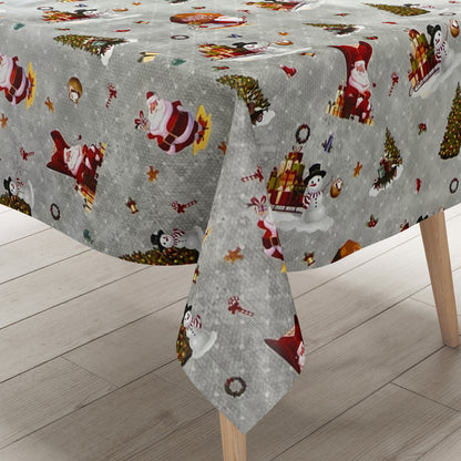KEVKUS nappe cirée Noël 01334-04 bonhomme de neige Père Noël argent carrée ronde ovale