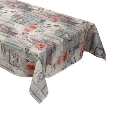 Nappe toile cirée vendue au mètre 01301-00 Pâques Lapin de Pâques Tulipes carrée ronde ovale
