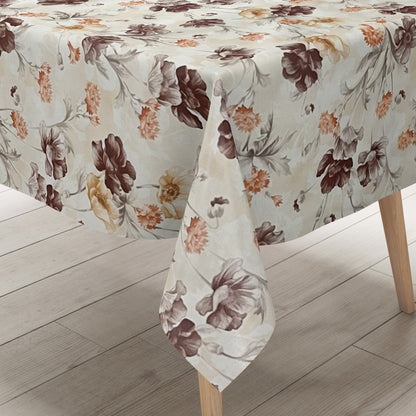 Wachstuch Tischdecke beige Mohn