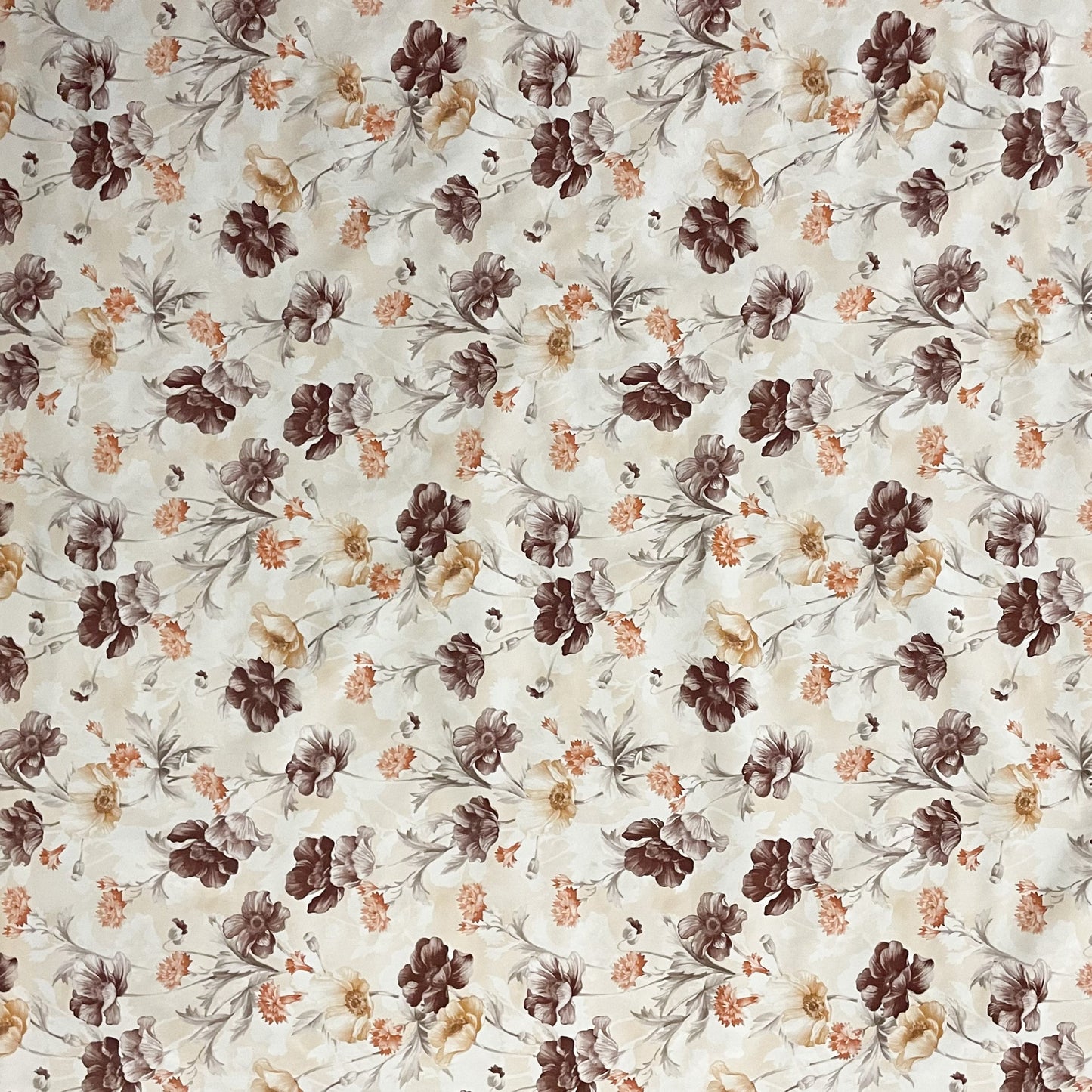 Wachstuch Tischdecke beige Mohn