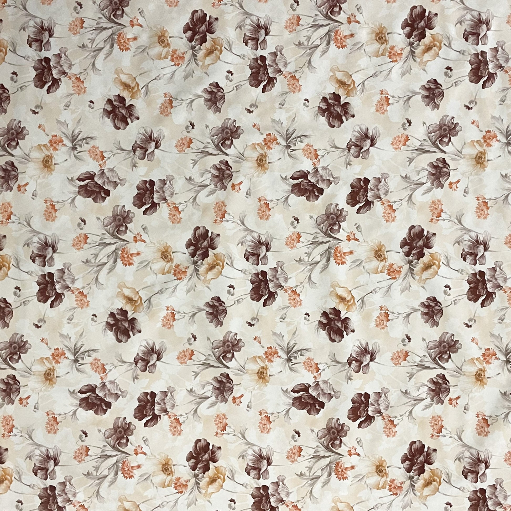Wachstuch Tischdecke beige Mohn